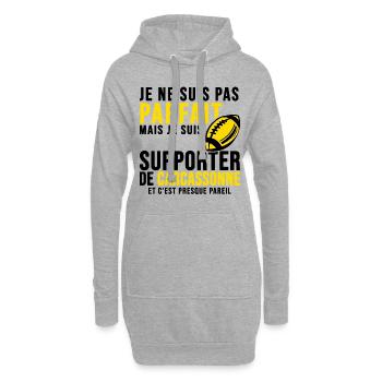supporter ville carcassone rugby - Sweat-shirt à capuche long Femme - gris chiné - Devant