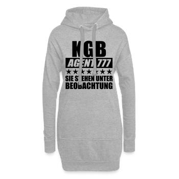 95 KGB AGENT 777 Sie stehen unter Beobachtung - Hoodie-Kleid - Grau meliert - Vorne
