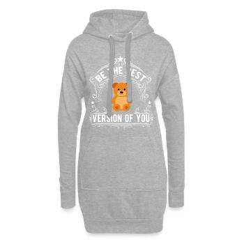 Teddy - Teddybär Stofftier Geschenkidee Geschenk - Hoodie-Kleid - Grau meliert - Vorne