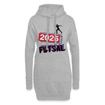 Futsal Spielerin Team Turnier Mannschaft 2025 - Hoodie-Kleid - Grau meliert - Vorne