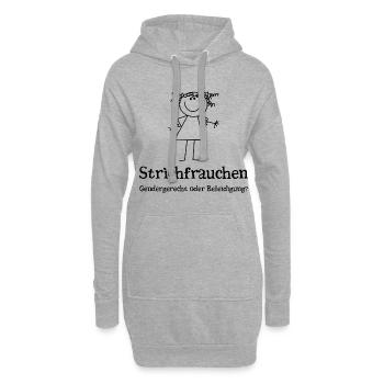 strichfrauchen schwarz - Hoodie-Kleid - Grau meliert - Vorne
