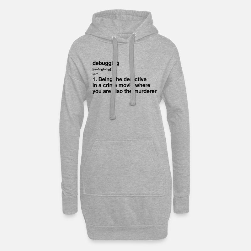 Debugging Definition - Hoodie-Kleid - Grau meliert