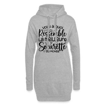Cadeau Meilleure Sœurette - Cadeau Super Soeurette - Sweat-shirt à capuche long Femme - gris chiné - Devant