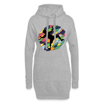 Bloc - Sweat-shirt à capuche long Femme - gris chiné - Devant