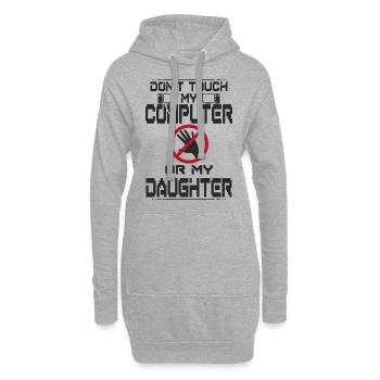 Fille d’ordinateur - Sweat-shirt à capuche long Femme - gris chiné - Devant