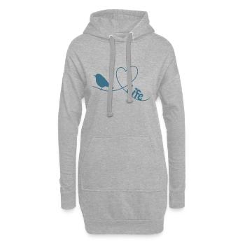 Watch Birds Love Life Thème d'observation des oiseaux - Sweat-shirt à capuche long Femme - gris chiné - Devant