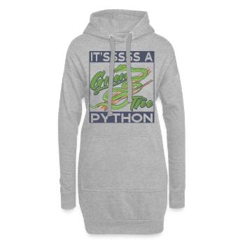 Es ist eine grüne Baumpython - Hoodie-Kleid - Grau meliert - Vorne