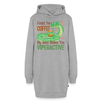 Vergiss deinen Kaffee, mein Saft macht dich viperaktiv - Hoodie-Kleid - Grau meliert - Vorne