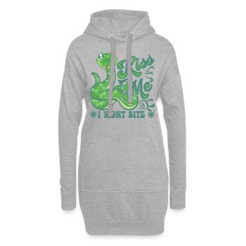 Küss mich, ich werde nicht beißen - Hoodie-Kleid - Grau meliert - Vorne