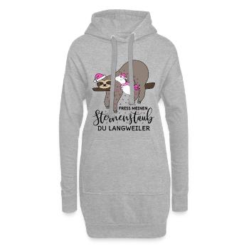 Paresseux licorne stardust noël hiver - Sweat-shirt à capuche long Femme - gris chiné - Devant