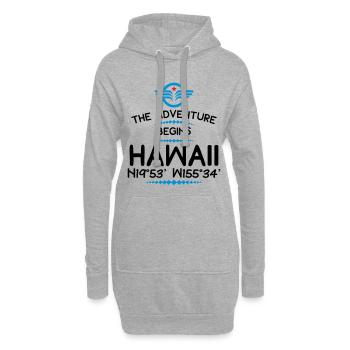 Hawaï - Sweat-shirt à capuche long Femme - gris chiné - Devant
