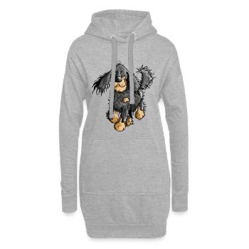 Flinker Gordon Setter - Hund - Hoodie-Kleid - Grau meliert - Vorne