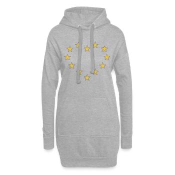 EU Europa Liebe Europa Sterne European Union - Hoodie-Kleid - Grau meliert - Vorne
