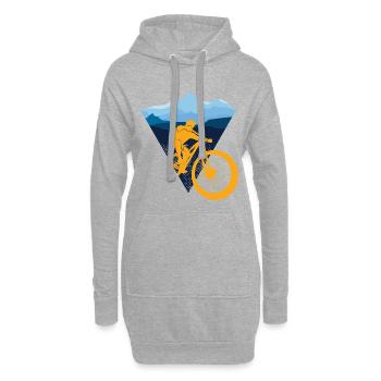 Vélo | VTT - Sweat-shirt à capuche long Femme - gris chiné - Devant