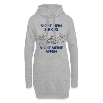 Nicht mein Zirkus Nicht meine Affen - Hoodie-Kleid - Grau meliert - Vorne
