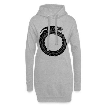Verschlingender Schwarzer Drache - Hoodie-Kleid - Grau meliert - Vorne
