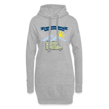 my motorhome is calling - Hoodie-Kleid - Grau meliert - Vorne
