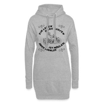 leben ohne kurven - Hoodie-Kleid - Grau meliert - Vorne