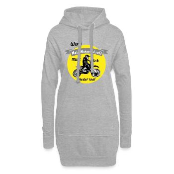 mein motorrad ruft - Hoodie-Kleid - Grau meliert - Vorne