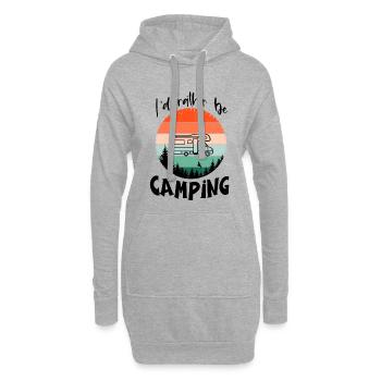 I'd rather go camping - I'd rather go camping - Hoodie Dress - heather grey - Front