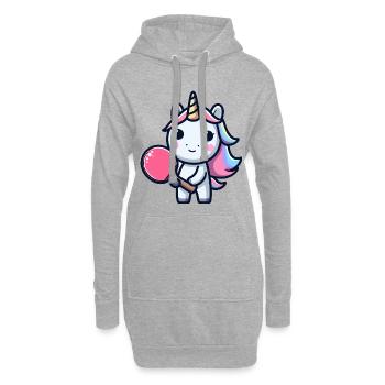 Licorne Licorne avec raquette de tennis de table pour - Sweat-shirt à capuche long Femme - gris chiné - Devant