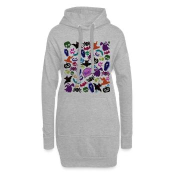 Halloween Wirrwarr - Hoodie-Kleid - Grau meliert - Vorne