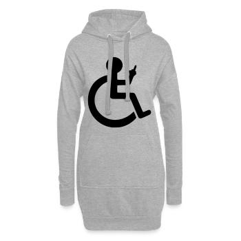 Utilisateur d’un fauteuil roulant avec une opinion claire # - Sweat-shirt à capuche long Femme - gris chiné - Devant