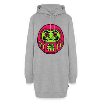 Daruma by FANMAN! - Hoodie-Kleid - Grau meliert - Vorne