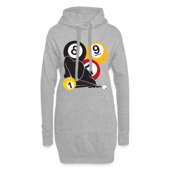 Billard-Fokus - Hoodie-Kleid - Grau meliert - Vorne