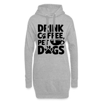 Boire du café Citation de chiens de compagnie - Sweat-shirt à capuche long Femme - gris chiné - Devant