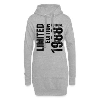 1988  - Hoodie-Kleid - Grau meliert - Vorne
