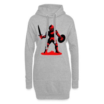 Roter Ritter - Hoodie-Kleid - Grau meliert - Vorne