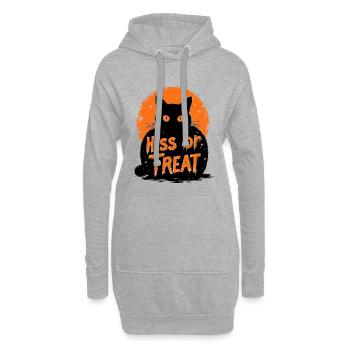 Hiss or Treat – Lustiges Halloween Katzenmotiv - Hoodie-Kleid - Grau meliert - Vorne