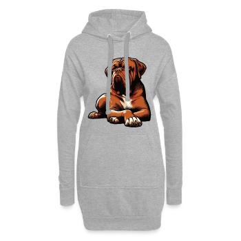Mastiff de Bordeaux Propriétaire du Mastiff de Bordeaux - Sweat-shirt à capuche long Femme - gris chiné - Devant