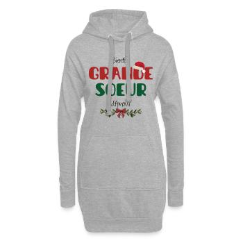 Bientôt Grande Soeur Noël - Sweat-shirt à capuche long Femme - gris chiné - Devant