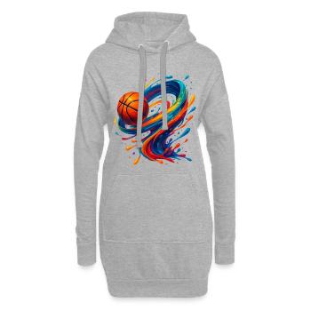 Lebendiger Orbit Basketball Splash - Hoodie-Kleid - Grau meliert - Vorne