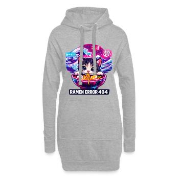 Ramen Noodles Cat Lover Retro Kawaii Cats - Hoodie Dress - heather grey - Front