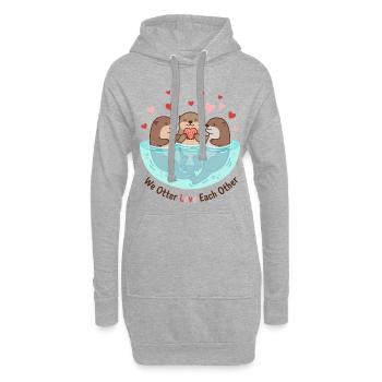 We Otter Love Each Other | Süße Otter  - Hoodie-Kleid - Grau meliert - Vorne