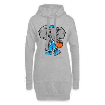 Elefant Basketball - Hoodie-Kleid - Grau meliert - Vorne