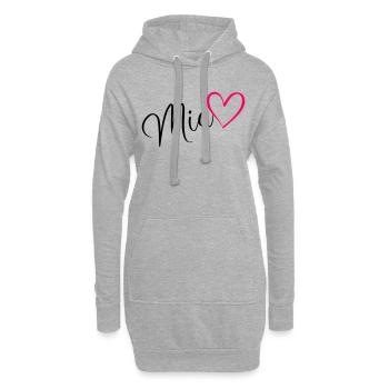 Mia Name Vorname Herz pink - Hoodie-Kleid - Grau meliert - Vorne