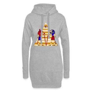 Pyramide antique des dieux égyptiens - Sweat-shirt à capuche long Femme - gris chiné - Devant