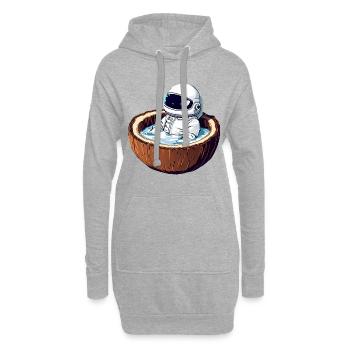 Un astronaute baigne dans la noix de - Drôle - Sweat-shirt à capuche long Femme - gris chiné - Devant