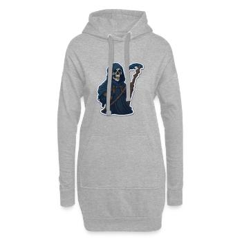 Sensenmann-Totenkopf-Halloween - Hoodie-Kleid - Grau meliert - Vorne