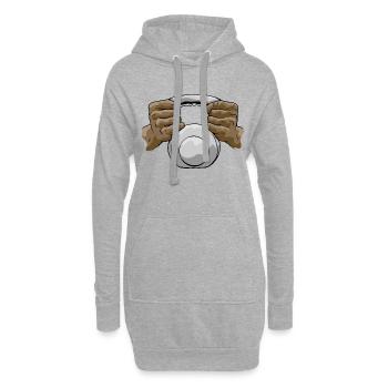 Bodybuilder Leg Day Kettlebells Entraînement en force - Sweat-shirt à capuche long Femme - gris chiné - Devant