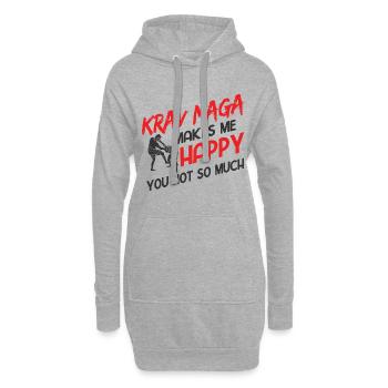 Israelischer Kampfsport Krav Maga - Hoodie-Kleid - Grau meliert - Vorne