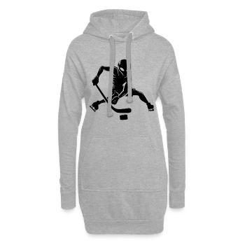 Alien Eishockey Spieler Minimalistische Silhouette - Hoodie-Kleid - Grau meliert - Vorne