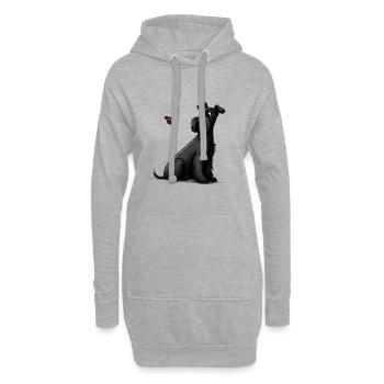 Riesenschnauzer / Schnauzer Hunde Design Geschenk - Hoodie-Kleid - Grau meliert - Vorne