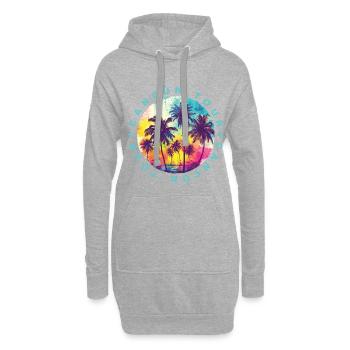 Visite des palmiers de Cancún - Sweat-shirt à capuche long Femme - gris chiné - Devant