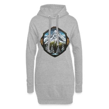 Alpen Eisberge Berg - Hoodie-Kleid - Grau meliert - Vorne