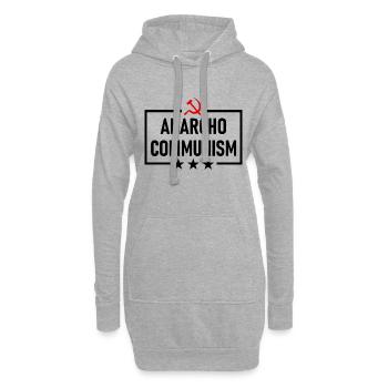 Communisme anarchiste - Sweat-shirt à capuche long Femme - gris chiné - Devant